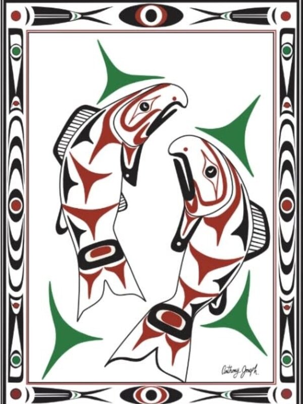 Fleece Blanket Salish Salmon by Anthony Joseph