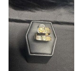 Wrap Ring Size 6 Brass plated w Gold  - The Sea Wolf Family by Jadeon Rathgeber