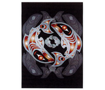 Premium Fleece Blanket Round Dance of Water by Darrell Thorne