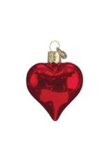 Old World Christmas Shiny Red Heart Ornament