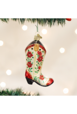 Old World Christmas Christmas Cowgirl Boot Ornament