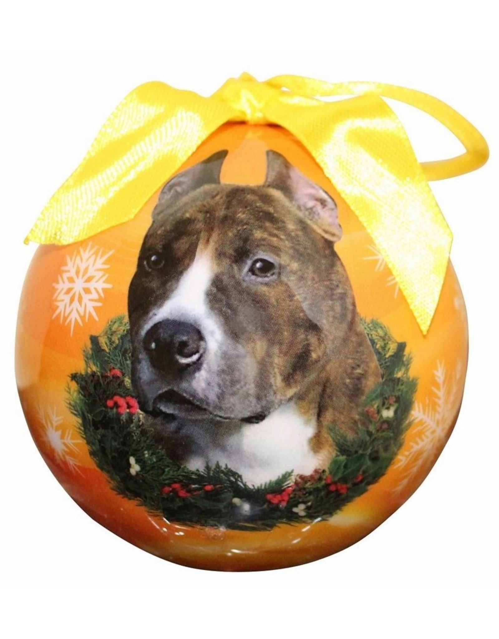 brindle dog ornament