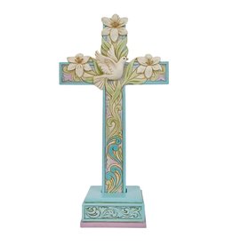 Jim Shore Cross with Lilies and Dove