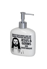 Enesco Jesus & Germs Soap Dispenser