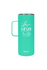 Kerusso "Love Never Fails" Steel Handled Mug