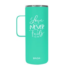 Kerusso "Love Never Fails" Steel Handled Mug