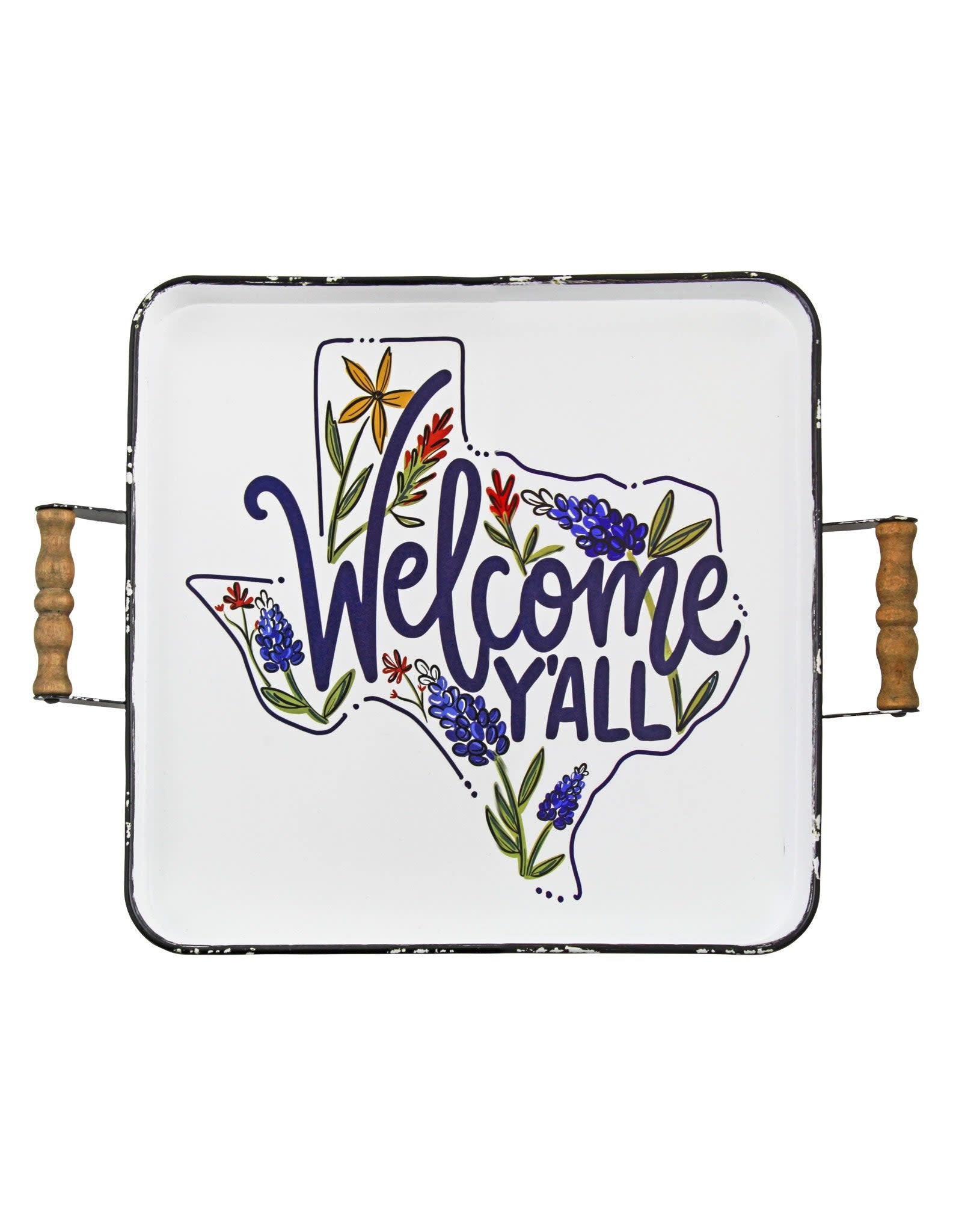 Glory Haus Welcome Y'all Texas Enamel Tray