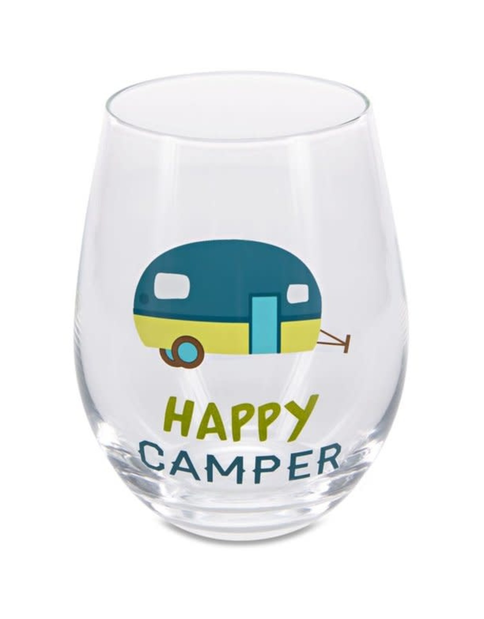 PGC "Happy Camper" Stemless Wine Glass