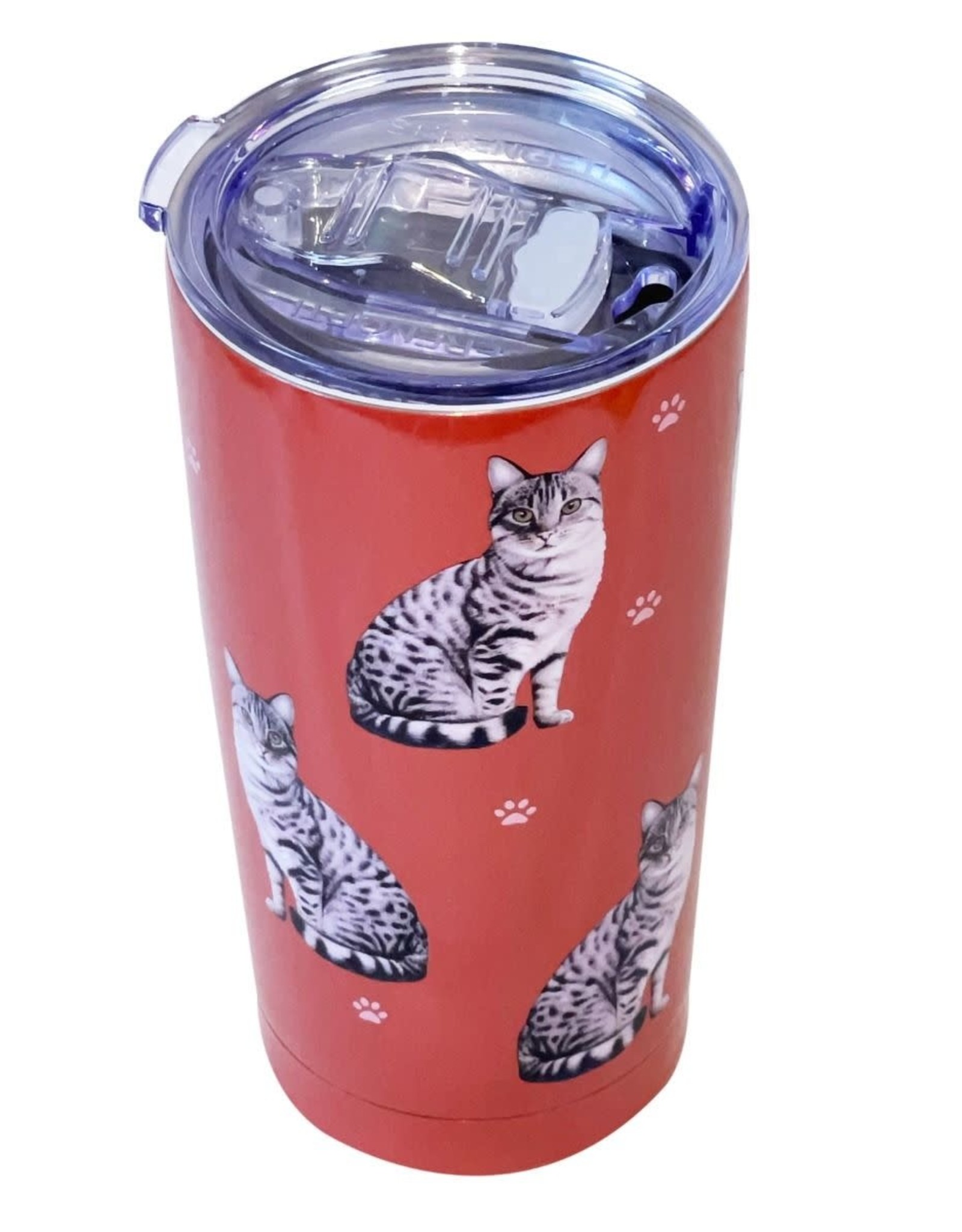E&S Pets Silver Tabby Cat Tumbler