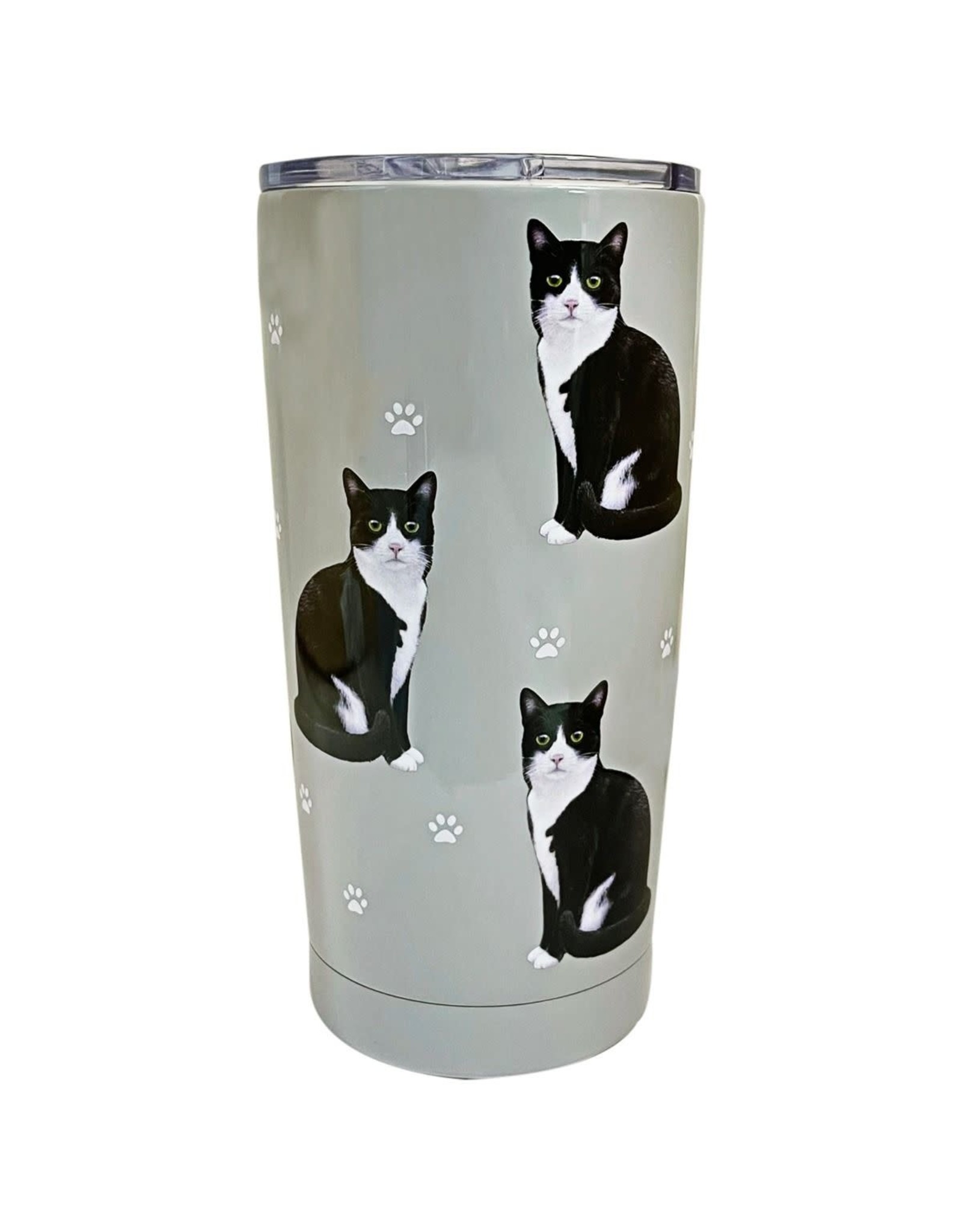 E&S Pets Black & White Cat Tumbler