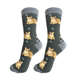 E&S Pets Full Orange Tabby Cat Socks