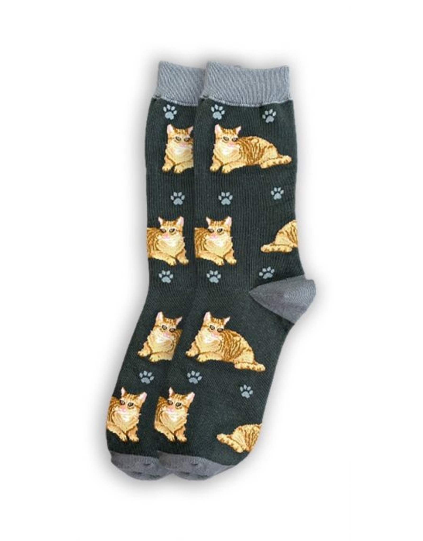 E&S Pets Full Orange Tabby Cat Socks