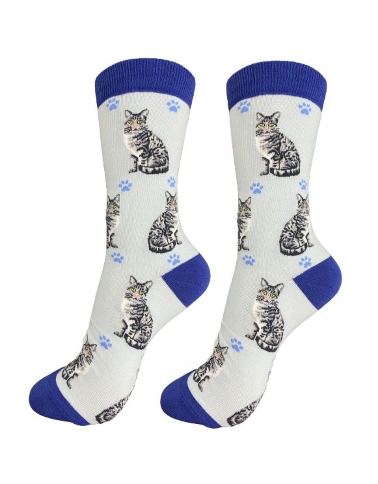 E&S Pets Full Silver Tabby Cat Socks