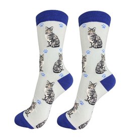 E&S Pets Full Silver Tabby Cat Socks