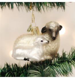 Old World Christmas Sheep with Lamb Ornament