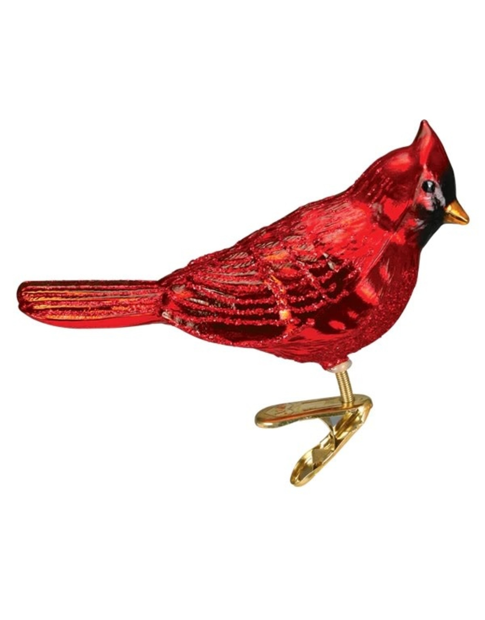 Old World Christmas Shiny Red Northern Cardinal Clip Ornament