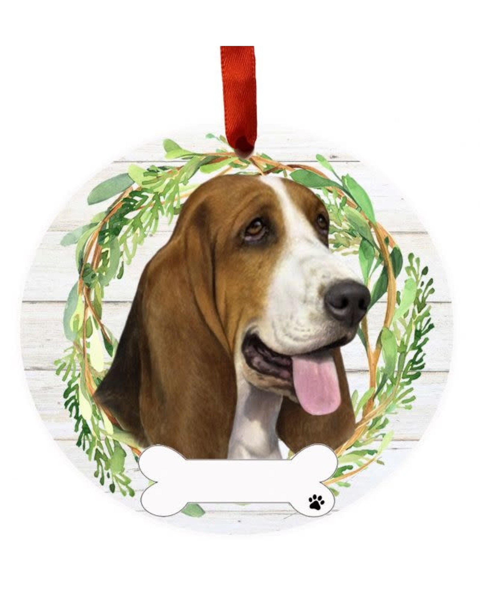 E&S Pets Basset Hound Wreath Ornament
