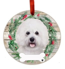 E&S Pets Bichon Frise Wreath Ornament