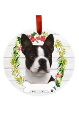 E&S Pets Boston Terrier Wreath Ornament