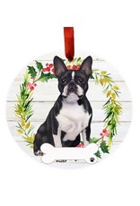 E&S Pets Boston Terrier Full Body Wreath Ornament