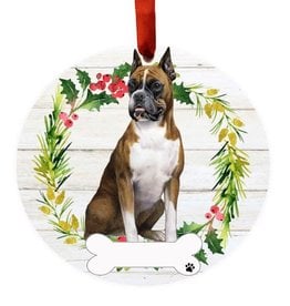 E&S Pets Boxer Full Body Wreath Ornament