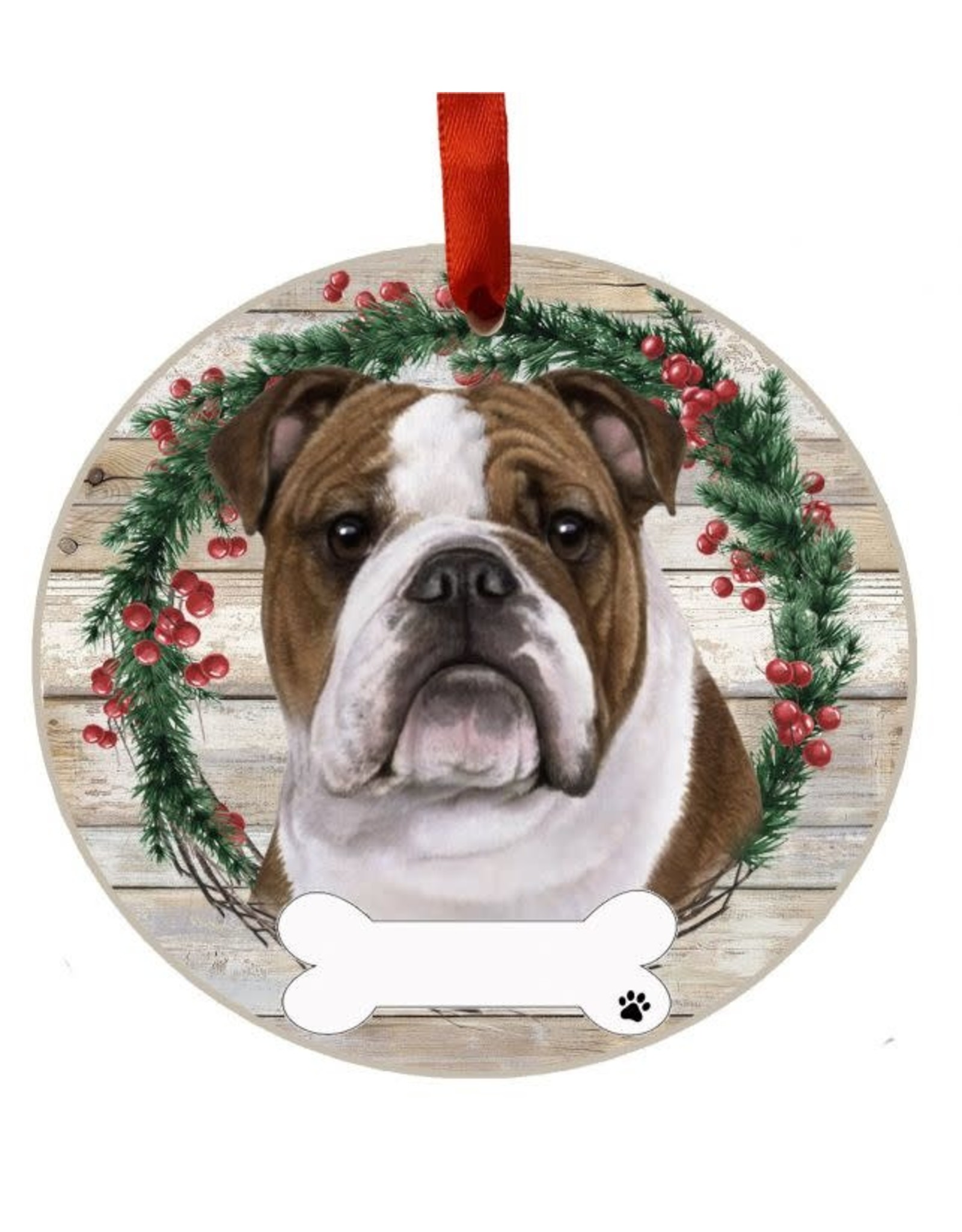 E&S Pets Bulldog Wreath Ornament