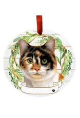 E&S Pets Calico Cat Wreath Ornament