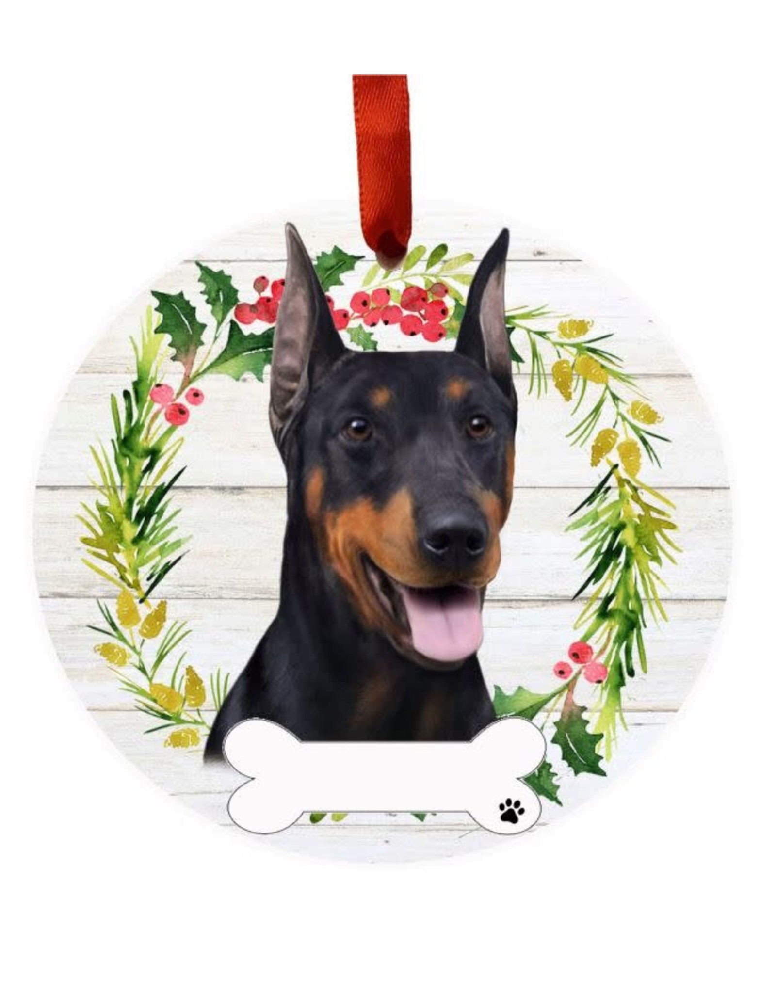 E&S Pets Doberman Wreath Ornament