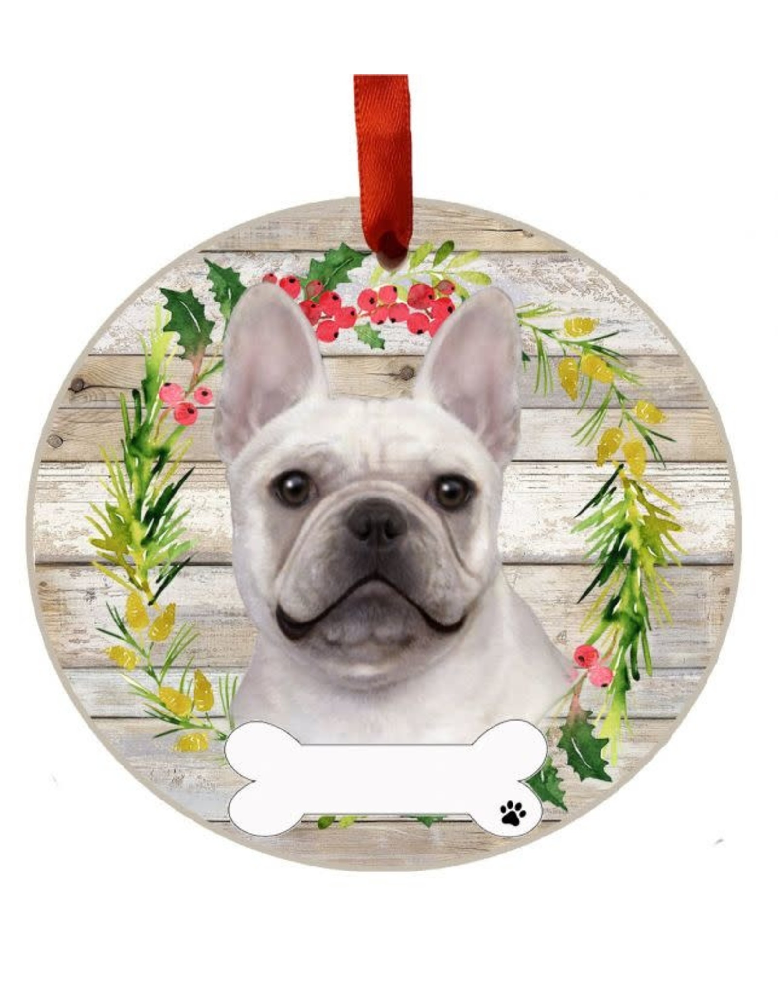 E&S Pets French Bulldog Wreath Ornament