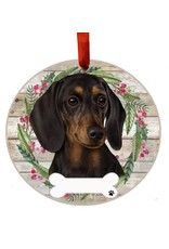 E&S Pets Black Dachshund Wreath Ornament