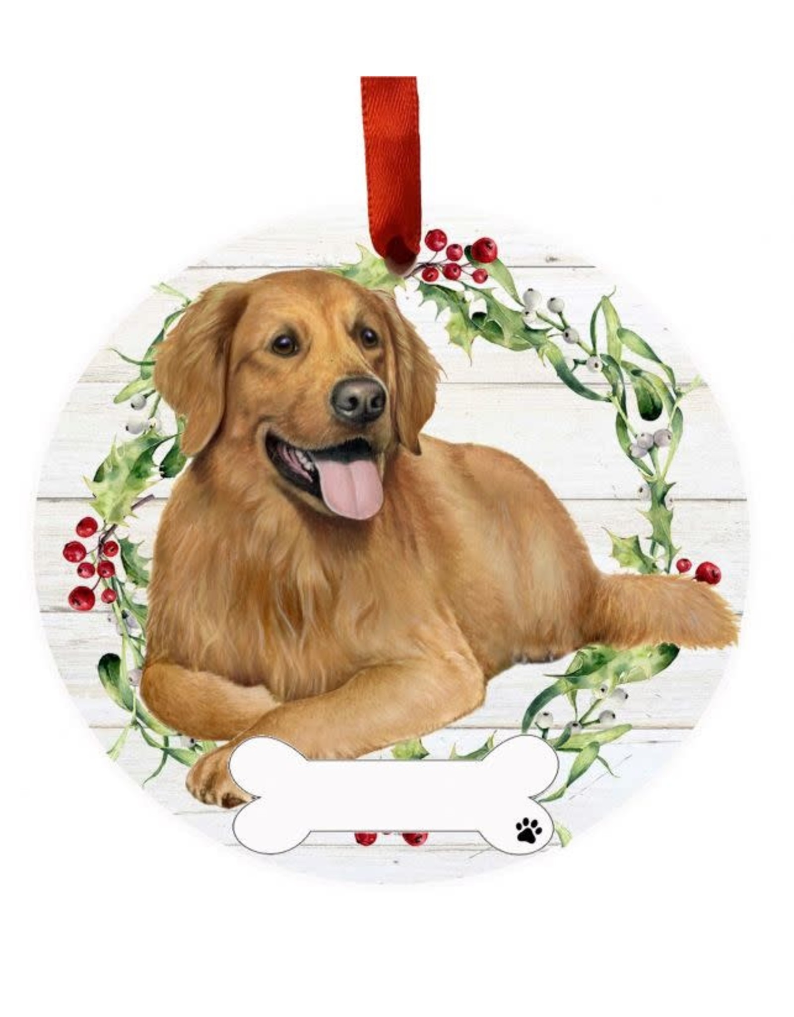 E&S Pets Golden Retriever Full Body Wreath Ornament