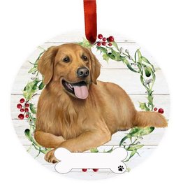 E&S Pets Golden Retriever Full Body Wreath Ornament