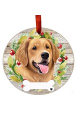 E&S Pets Golden Retriever Wreath Ornament