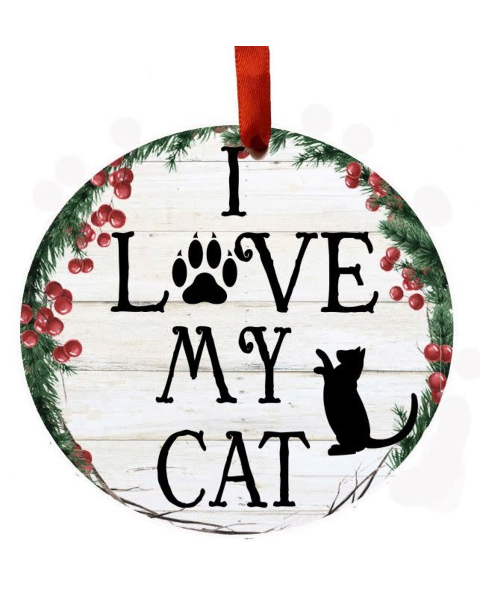 E&S Pets I Love My Cat Wreath Ornament