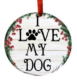 E&S Pets I Love My Dog Wreath Ornament