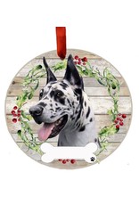E&S Pets Harlequin Great Dane Wreath Ornament