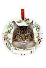 E&S Pets Maine Coon Cat Wreath Ornament