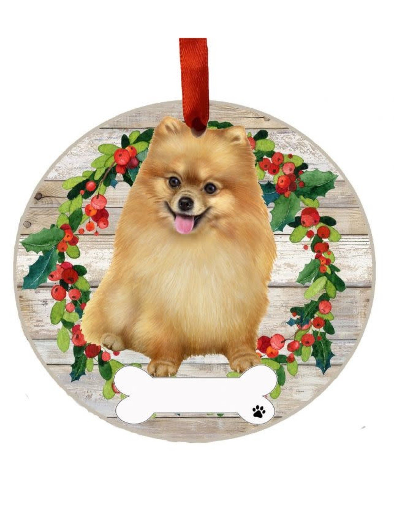 E&S Pets Pomeranian Full Body Wreath Ornament
