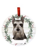 E&S Pets Grey Schnauzer Wreath Ornament