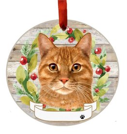 E&S Pets Orange Tabby Cat Wreath Ornament