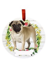E&S Pets Pug Full Body Wreath Ornament