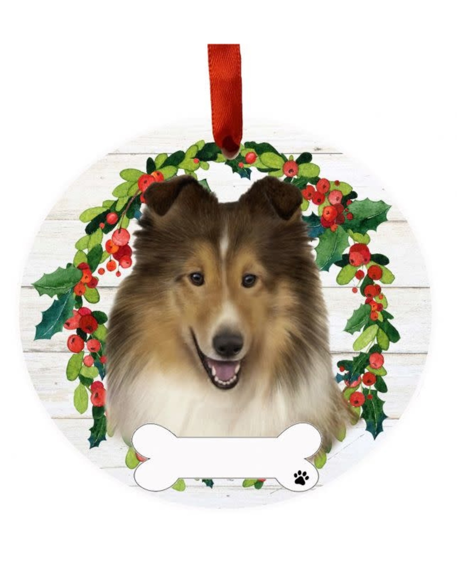 E&S Pets Sheltie Wreath Ornament