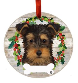 E&S Pets Yorkie Puppy Wreath Ornament