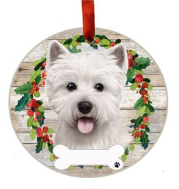E&S Pets Westie Wreath Ornament