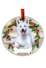 E&S Pets White German Shepherd Wreath Ornament