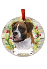 E&S Pets Uncropped Boxer Wreath Ornament