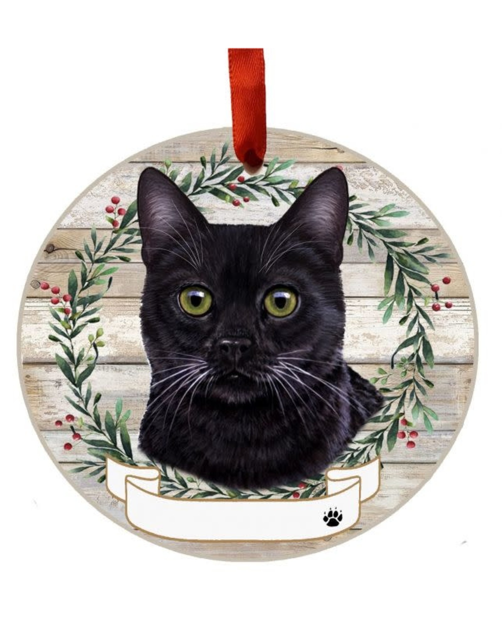 E&S Pets Black Cat Wreath Ornament