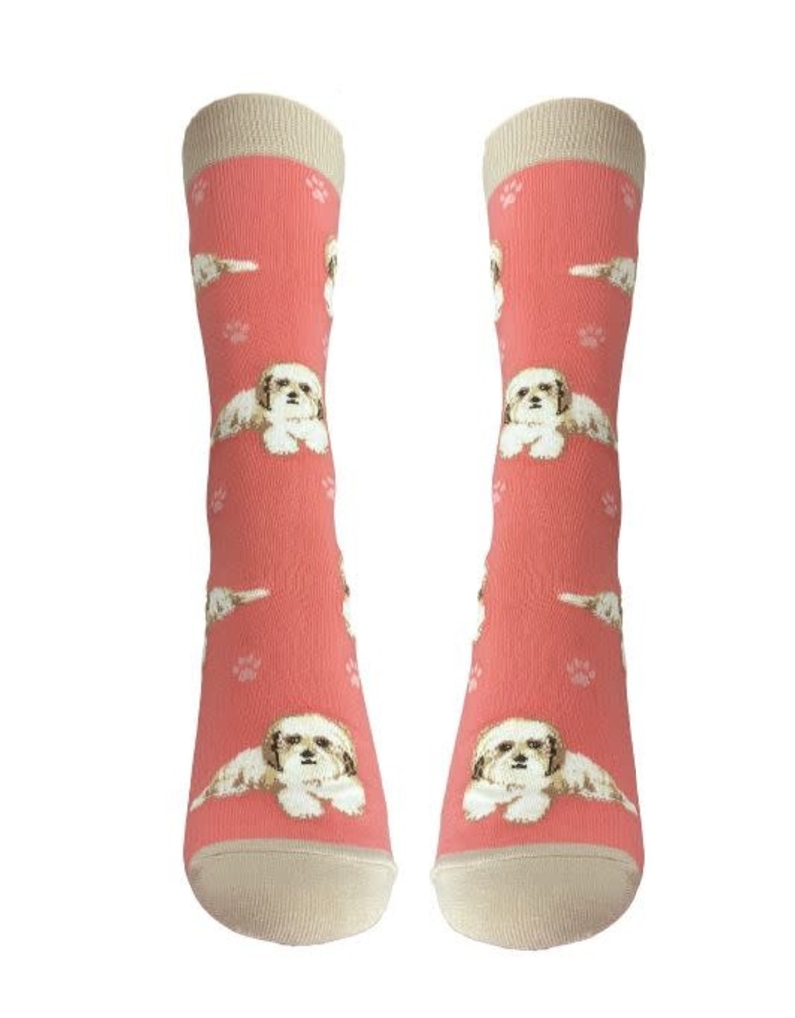 E&S Pets Full Body Tan & White Shih Tzu Socks