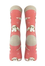 E&S Pets Full Body Tan & White Shih Tzu Socks