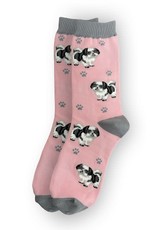 E&S Pets Full Body Black & White Shih Tzu Socks